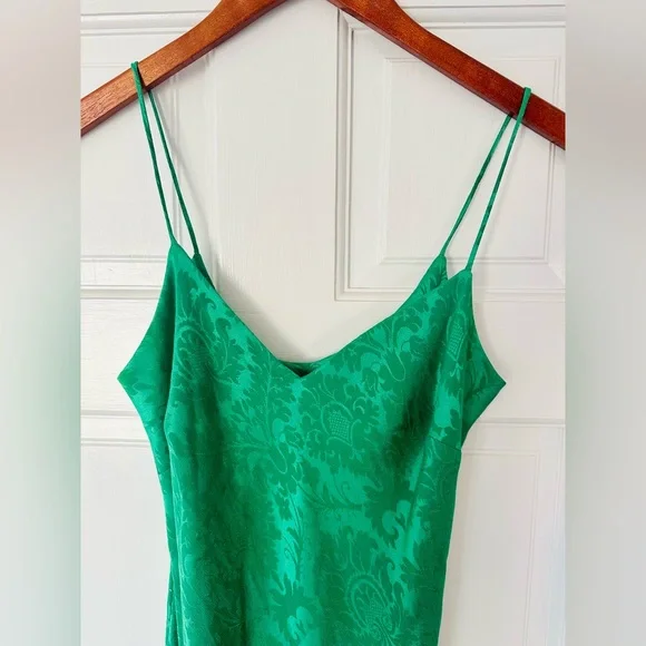 Rubber Ducky Emerald Green Dress Sleeveless Midi S Floral Pattern Elegant Sexy - Picture 3 of 12